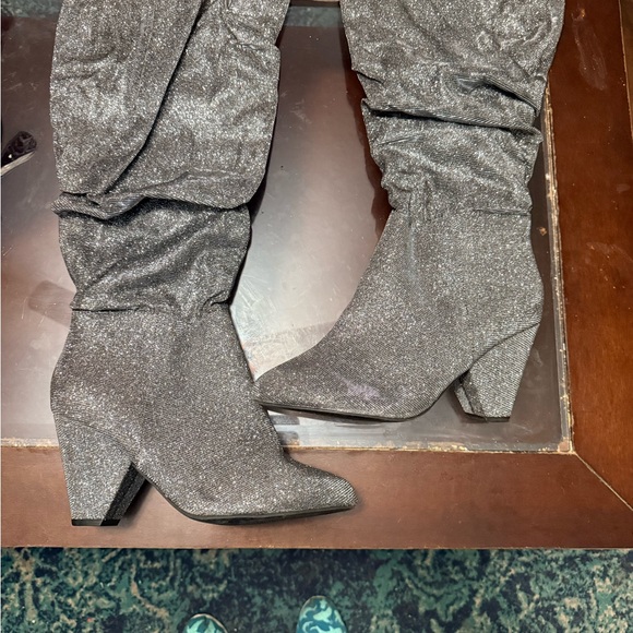 torrid Shoes - Torrid Shimmering Silver Heeled Boots